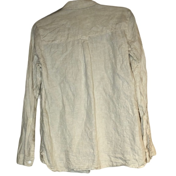 M & S linen pin stripe button up - Picture 3 of 3